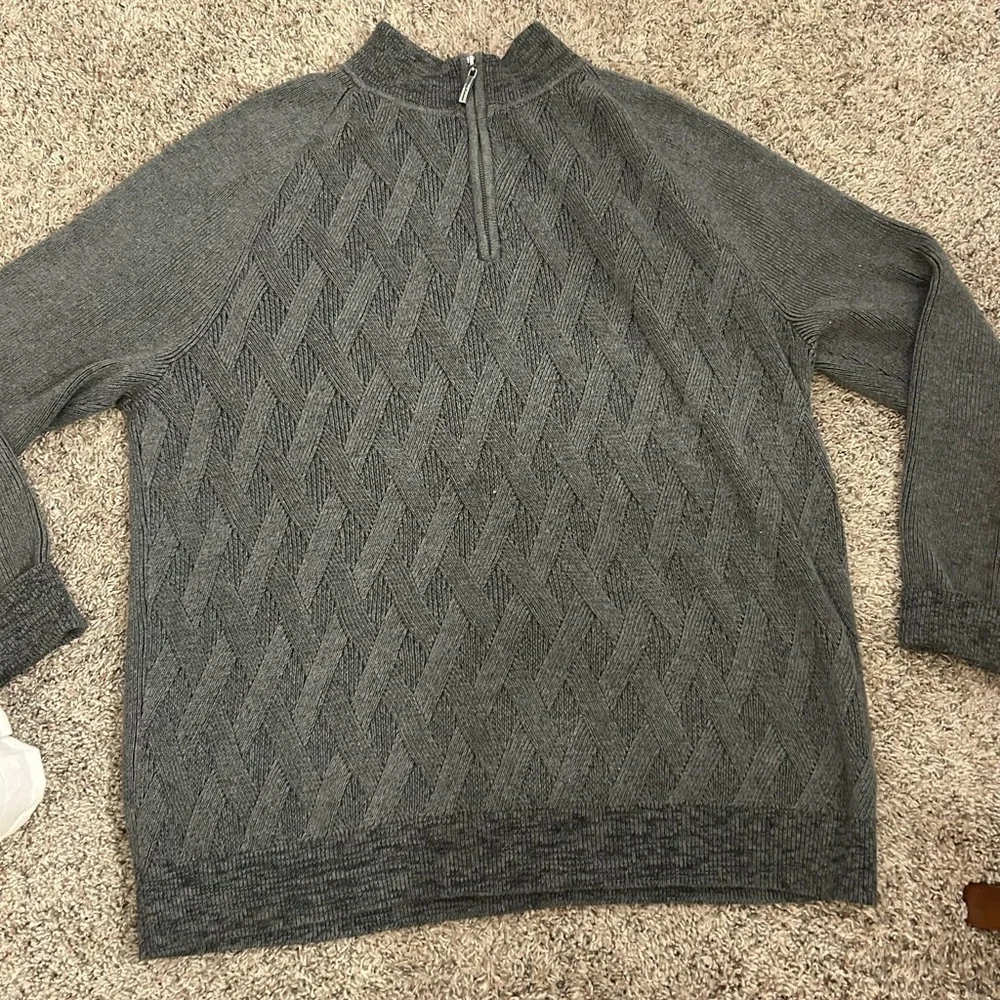 Grey quarter zip sweater